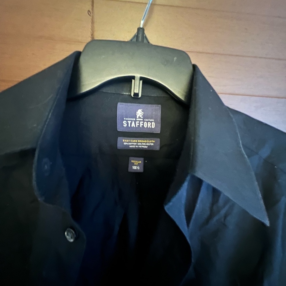 Men’s short sleeve black dress shirt